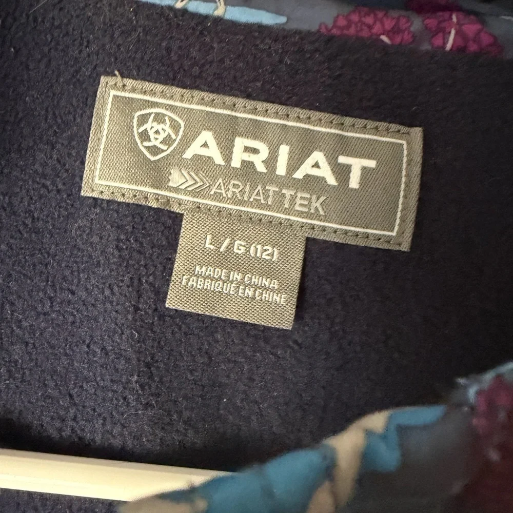 Ariat Laurel Hunt Insulated Equestrian Riding Jacket Blue Multicolor Zipper